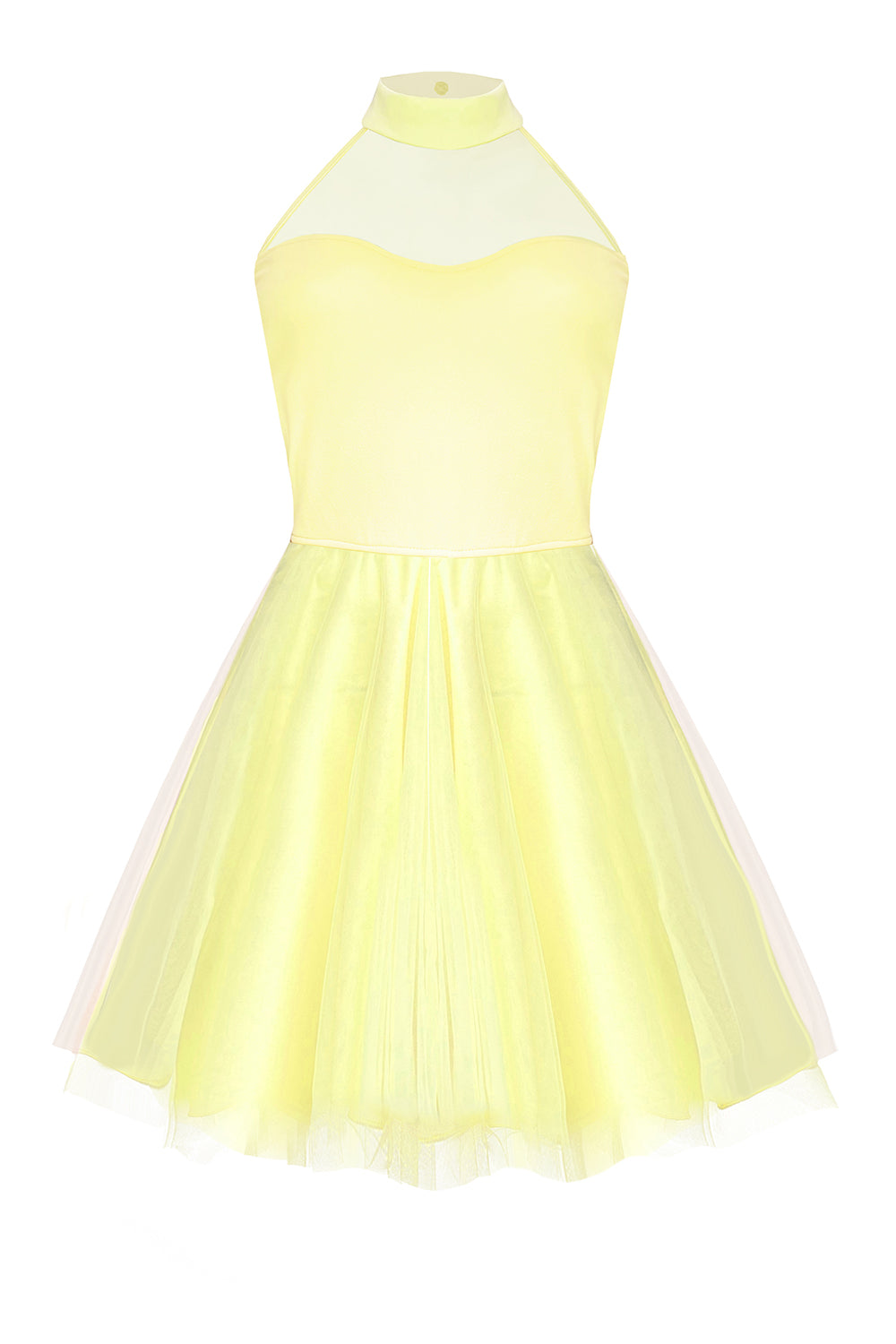 MINI DRESS NAOMI TRICOT TULLE YELLOW