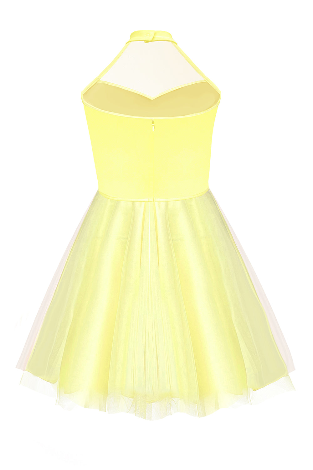 MINI DRESS NAOMI TRICOT TULLE YELLOW