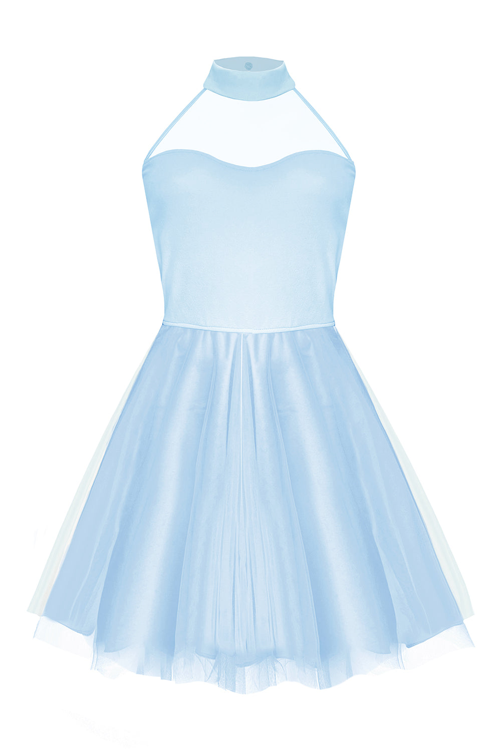 MINI DRESS NAOMI TRICOT TULLE LIGHT BLUE