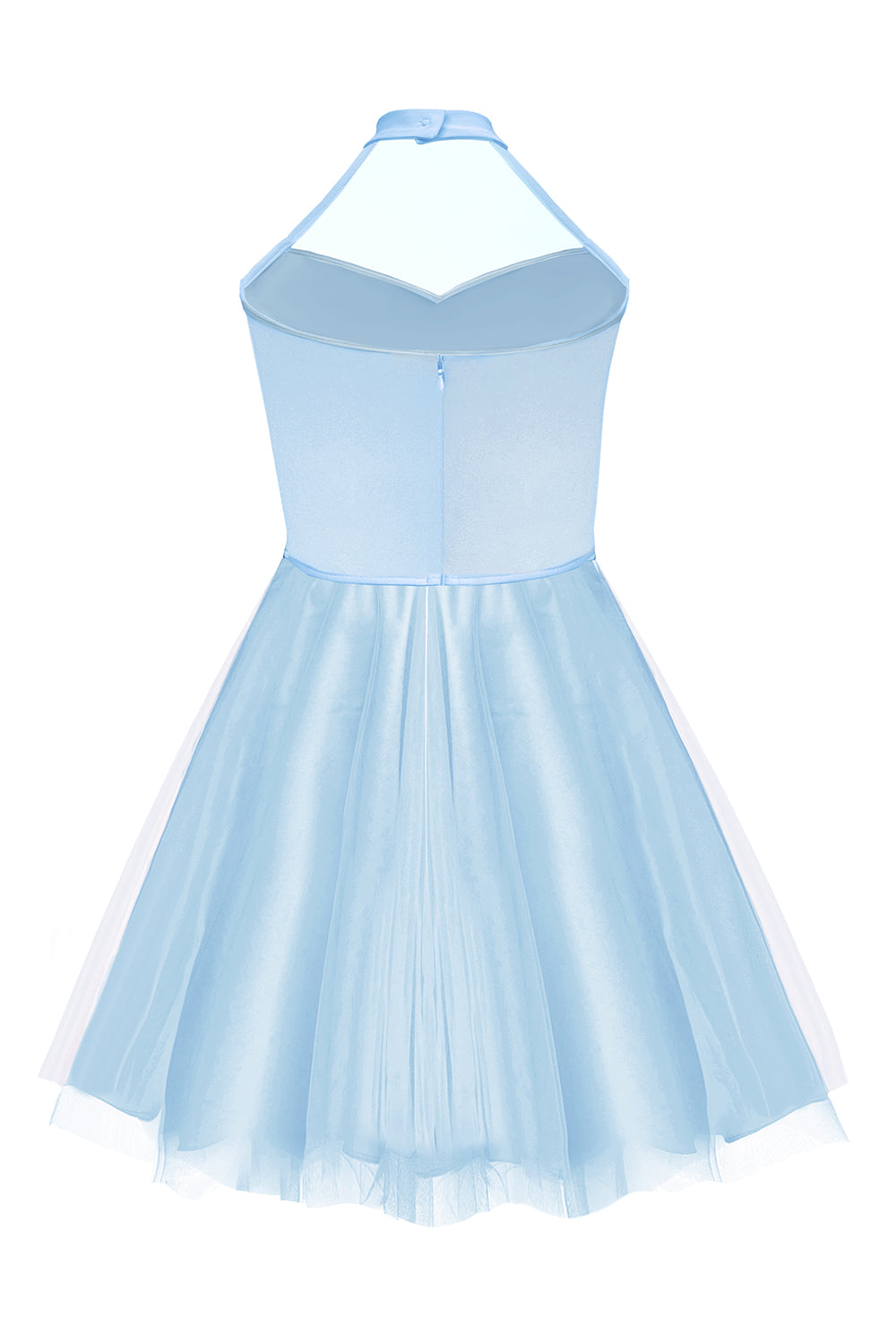 MINI DRESS NAOMI TRICOT TULLE LIGHT BLUE