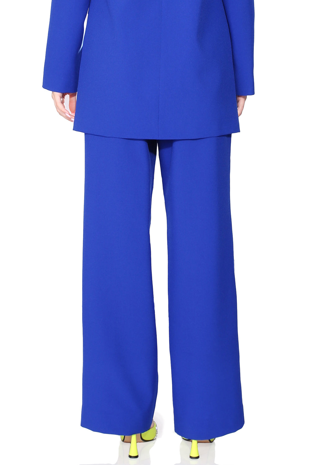 MAXI BLAZER AND PANTS SET 2 PARTS BOSSY BI-STRETCH FABRIC COBALT BLUE