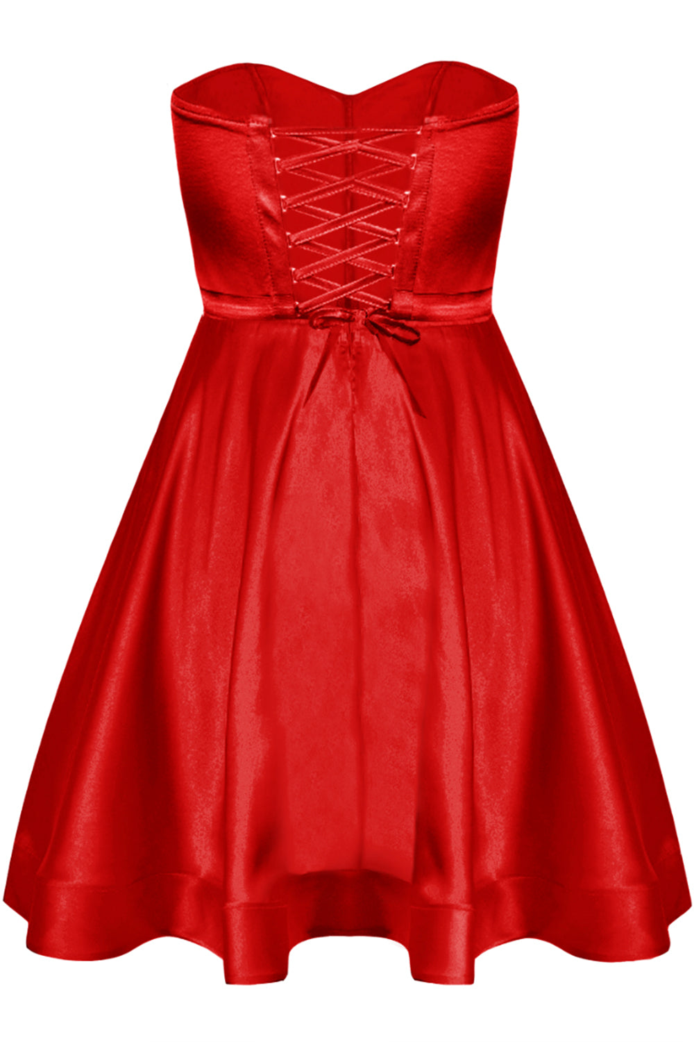 MINI SKIRT AND CROP TOP SET MARYLIN SATIN RED