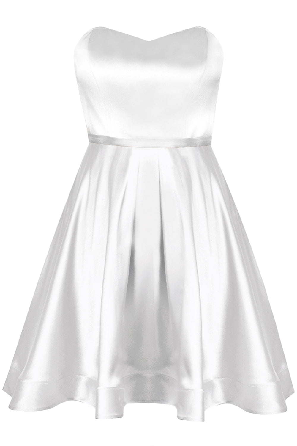 MINI SKIRT AND CROP TOP SET MARYLIN SATIN WHITE