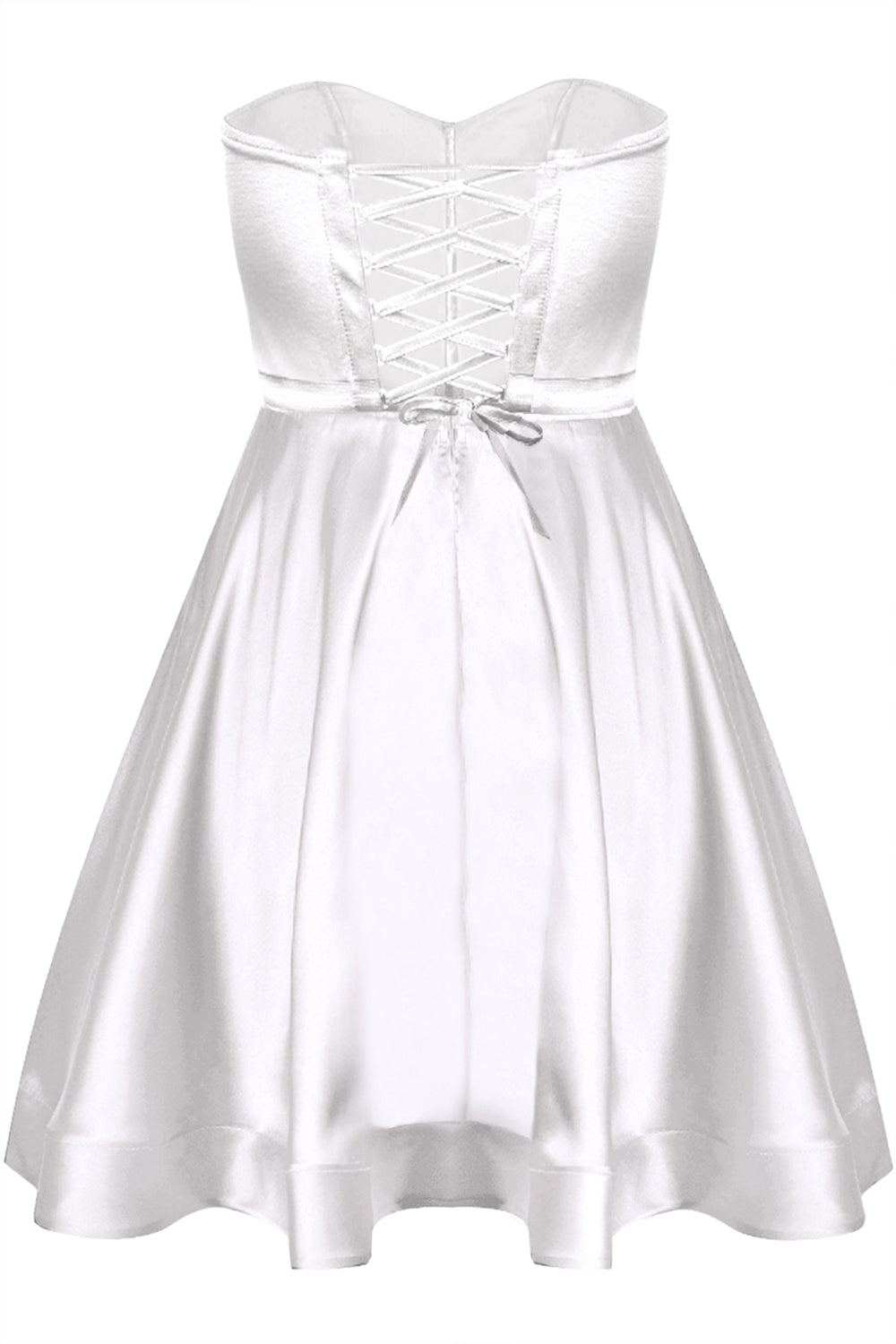 MINI SKIRT AND CROP TOP SET MARYLIN SATIN WHITE