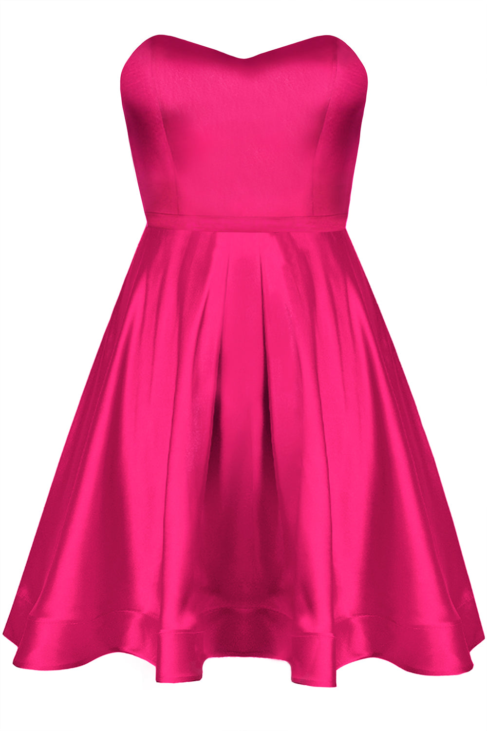 MINI SKIRT AND CROP TOP SET MARYLIN SATIN HOT PINK