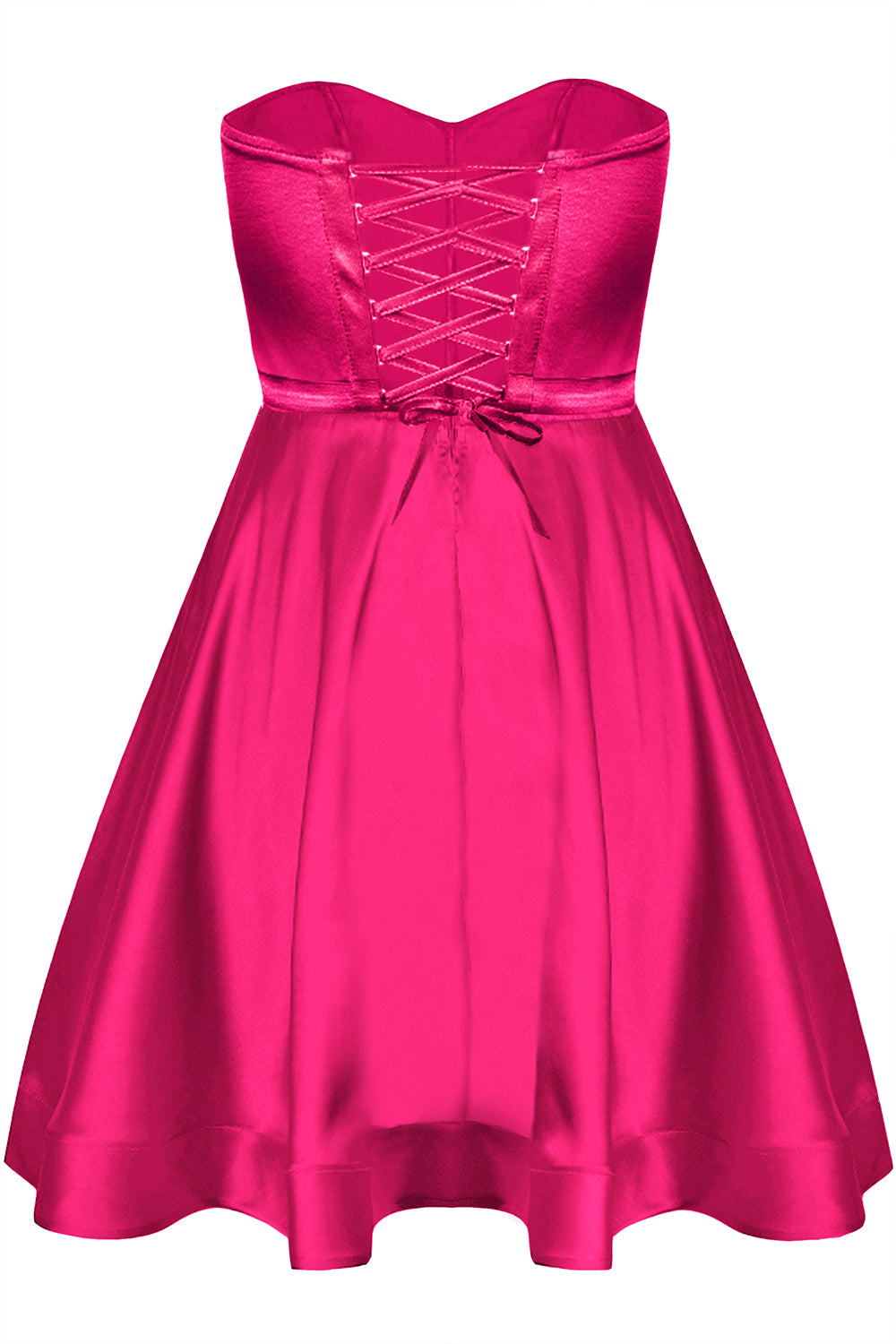 MINI SKIRT AND CROP TOP SET MARYLIN SATIN HOT PINK