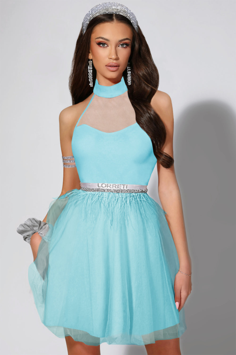 MINI DRESS NAOMI TRICOT TULLE MINT