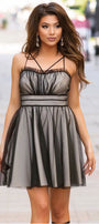 MINI DRESS TULLE SILVER AND BLACK