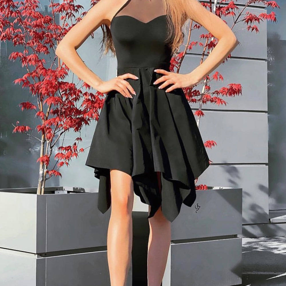 MINI DRESS TRICOT TULLE BLACK