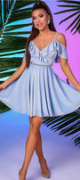 MINI DRESS GLITTER TRICOT LIGHT BLUE