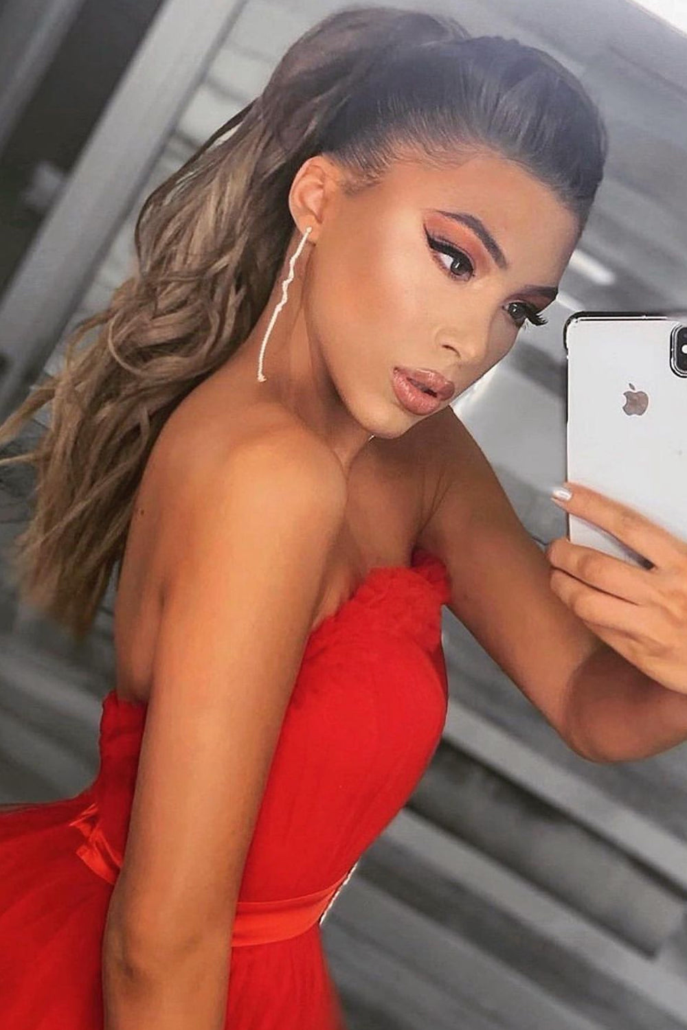 MINI SKIRT AND CROP TOP SET ANNALISE TULLE RED