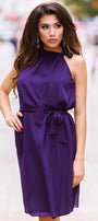MINI DRESS CHIFFON DARK PURPLE