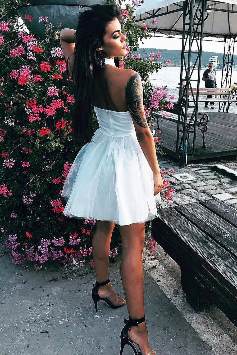 MINI DRESS SATIN TULLE WHITE
