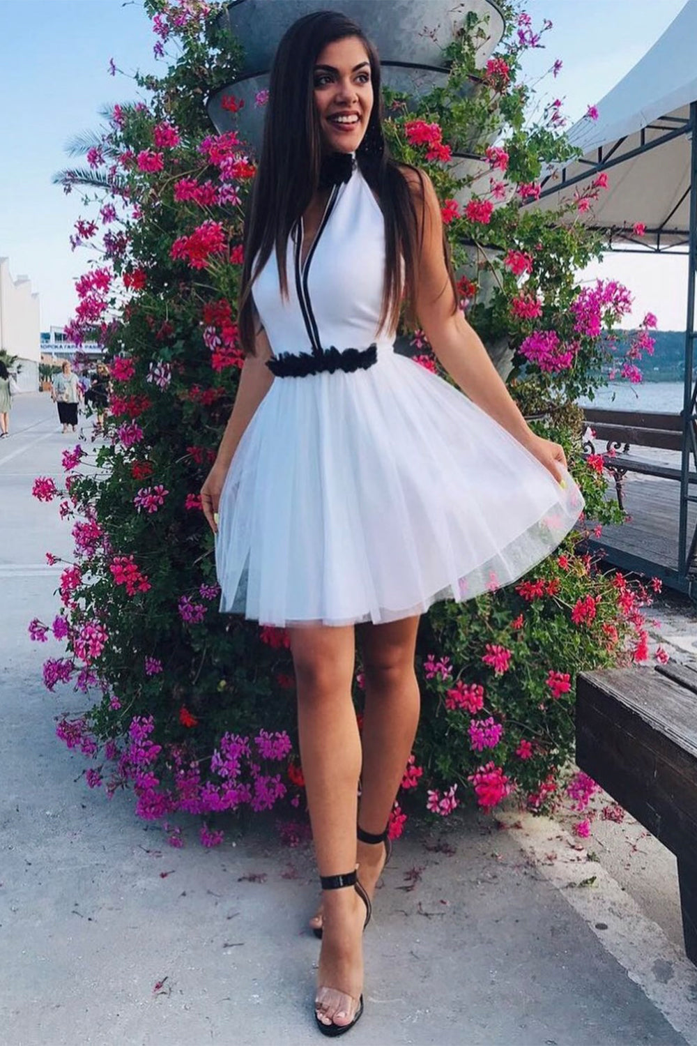 MINI DRESS SATIN TULLE WHITE