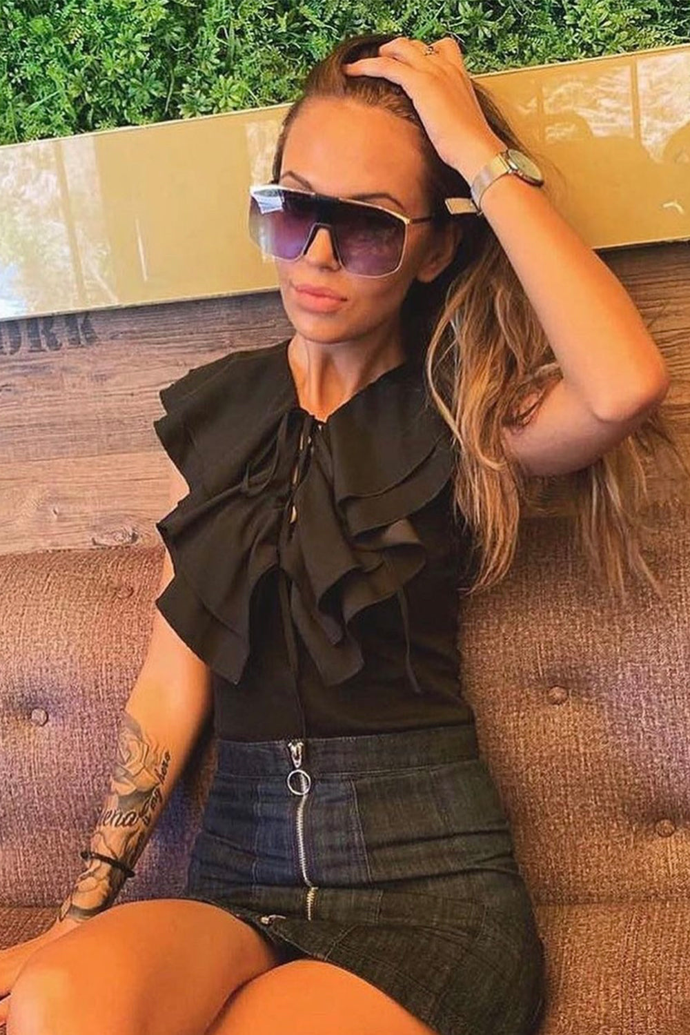 MINI CROP TOP TRICOT BLACK