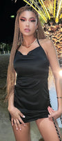 MINI DRESS SATIN BLACK