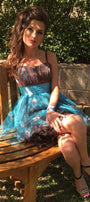 MINI DRESS TULLE LIGHT BLUE  AND BLACK