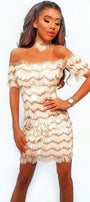 MINI DRESS SEQUIN VANILLA