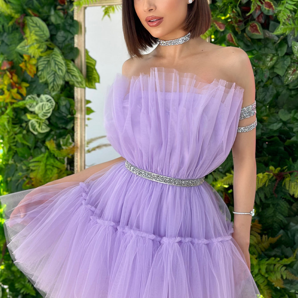 МИНИ РОКЛЯ BARBIE ТЮЛ СВЕТЛО ЛИЛАВ