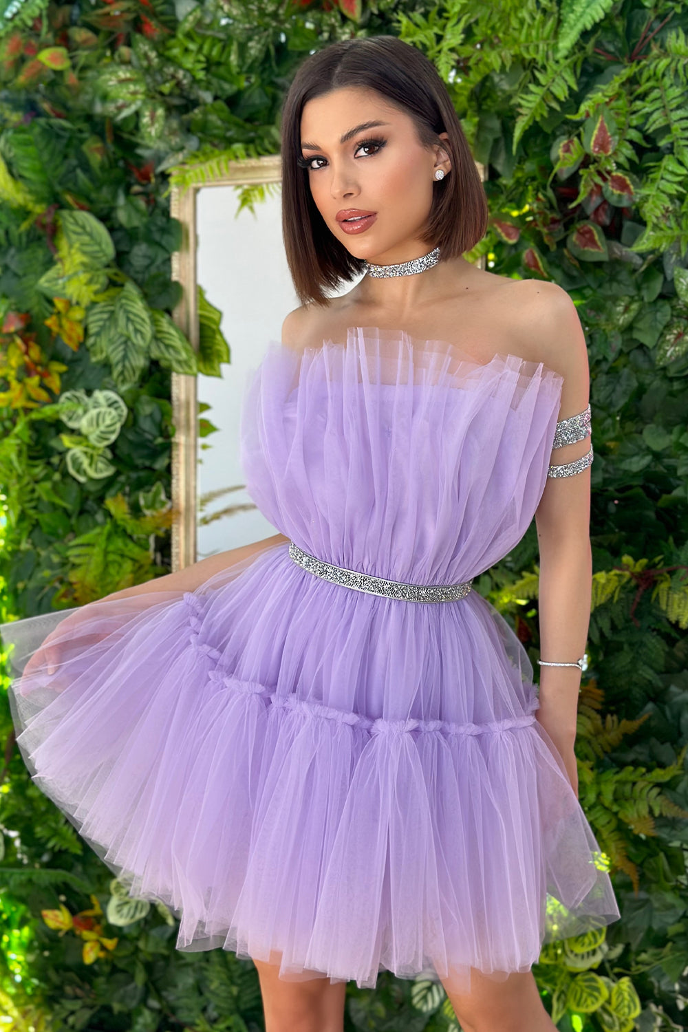 MINI DRESS BARBIE TULLE LIGHT PURPLE