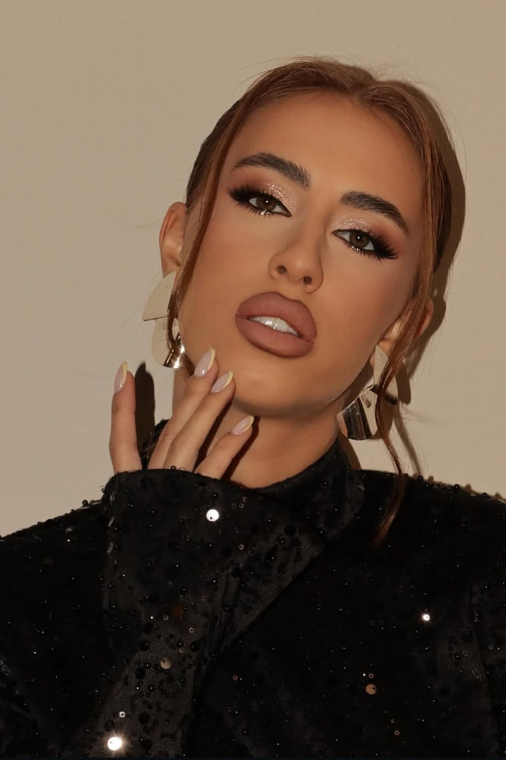 MINI SKIRT AND CROP TOP SET LUCINDA SEQUIN BLACK