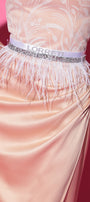 BELT MARABU 1A FEATHERS RHINESTONE WHITE