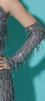 GLOVES SEQUIN DARK GREY