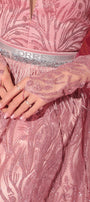 GLOVES GLITTER LACE POWDER PINK