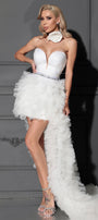 MAXI SKIRT AND CROP TOP SET RUNAWAY BRIDE SEQUIN TULLE WHITE