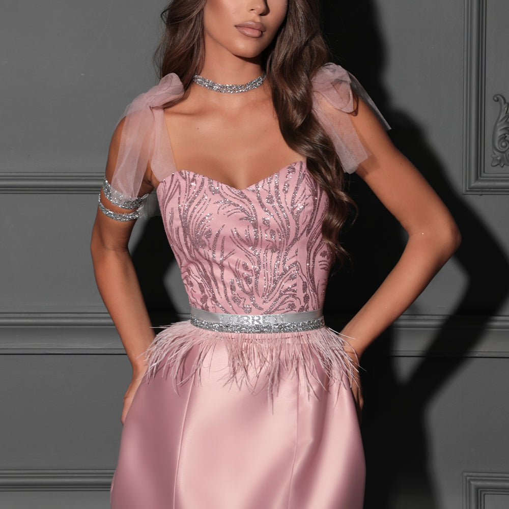 МИНИ СЕТ ТОП С ПОЛА RENATA ДАНТЕЛА ГЛИТЕР САТЕН ПУДРА