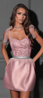 МИНИ СЕТ ТОП С ПОЛА RENATA ДАНТЕЛА ГЛИТЕР САТЕН ПУДРА