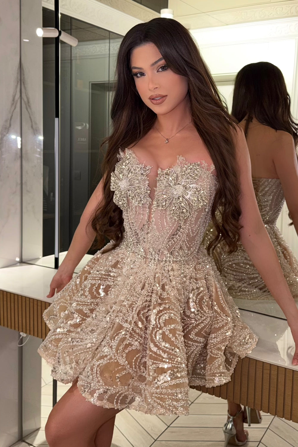 МИНИ РОКЛЯ CALISTA ДАНТЕЛА ПЕРЛИ НЮД