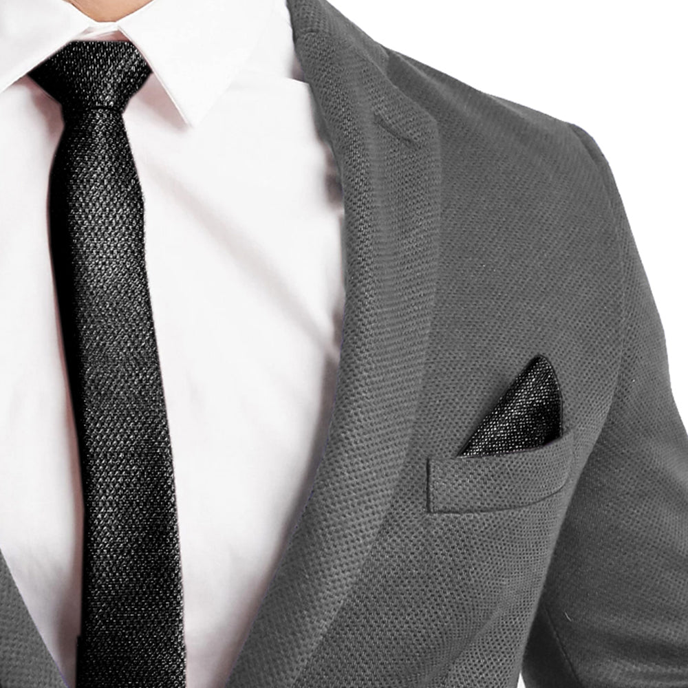 BOUTONNIERE TRICOT LAME BLACK