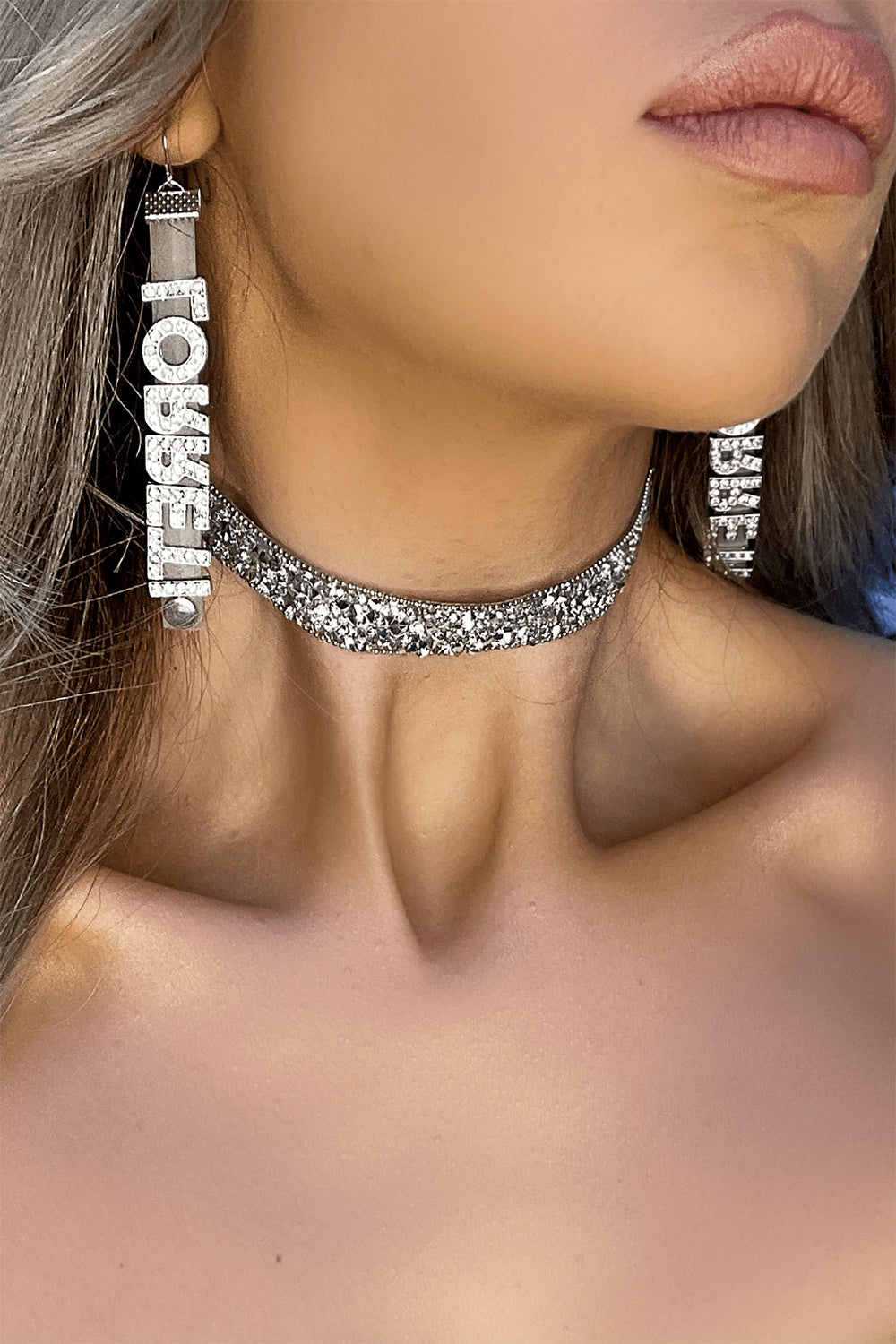 МУЛТИФУНКЦИОНАЛЕН АКСЕСОАР КОЛИЕ/ТИАРА ЗА ГЛАВА SPARKLE КАМЪНИ СРЕБЪРЕН