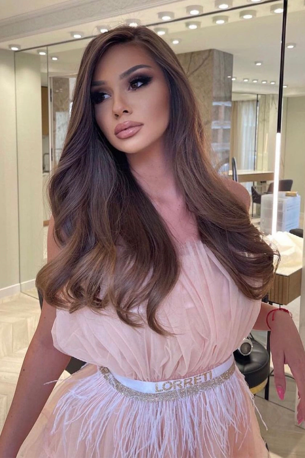 MINI DRESS BARBIE TULLE SOFT PEACH