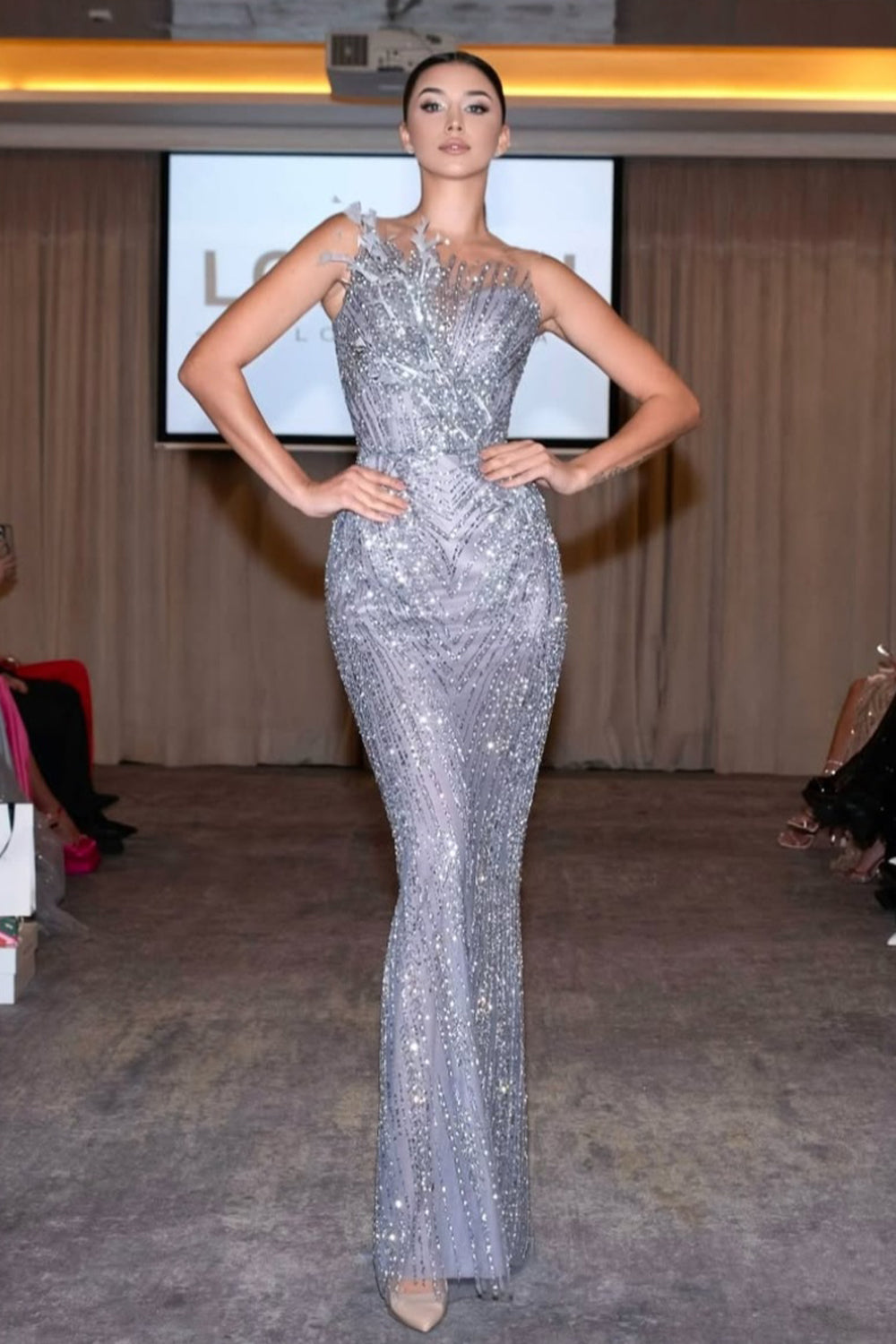 ДЪЛГА РОКЛЯ ELLY КАМЪНИ ГРАФИТ