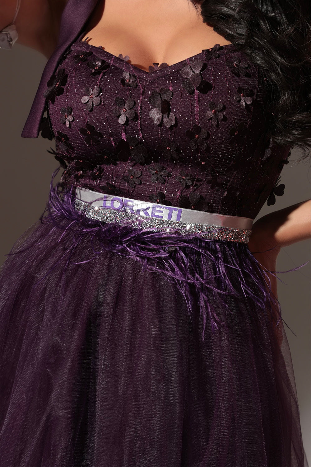 MINI ROCHIE MARY DANTELA TUL VIOLET ÎNCHIS