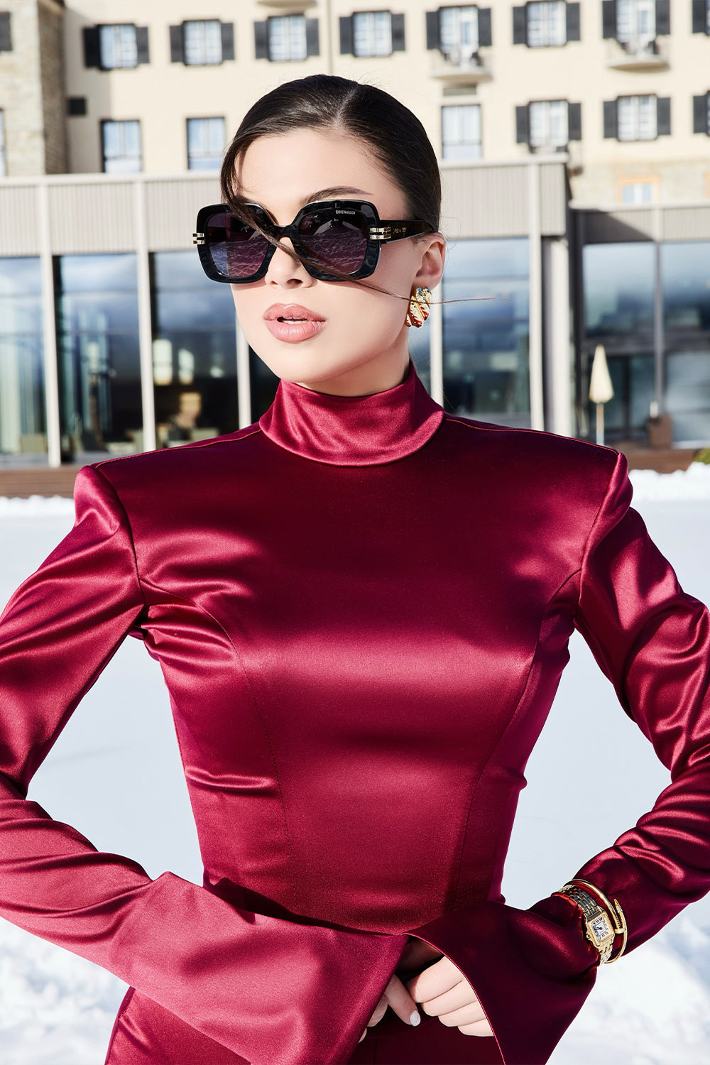 МИНИ СЕТ ТОП С ПАНТАЛОН JESSIE САТЕН БОРДО