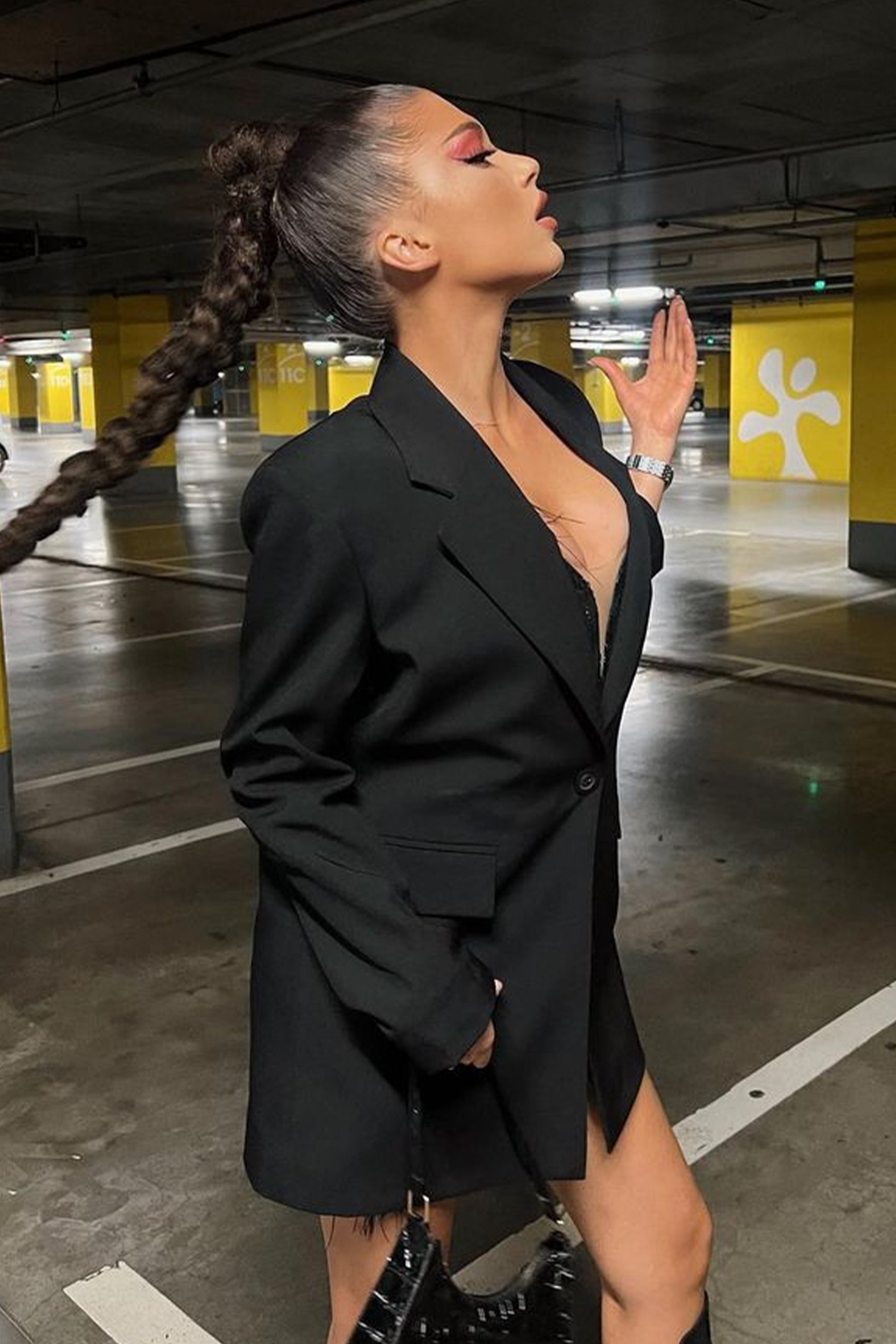 BLAZER CHIC BI-STRETCH FABRIC BLACK