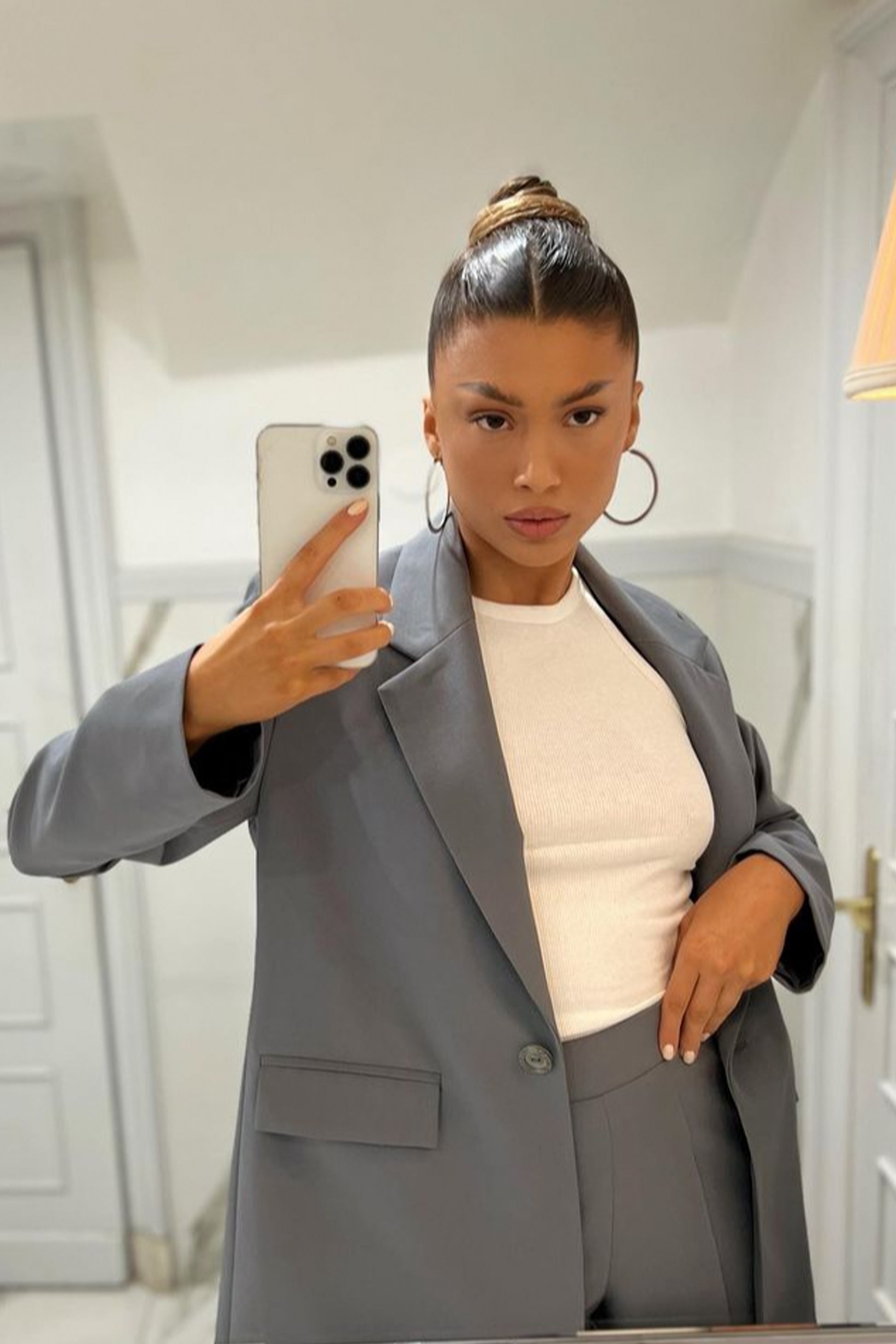 BLAZER CHIC BI-STRETCH FABRIC DARK GREY