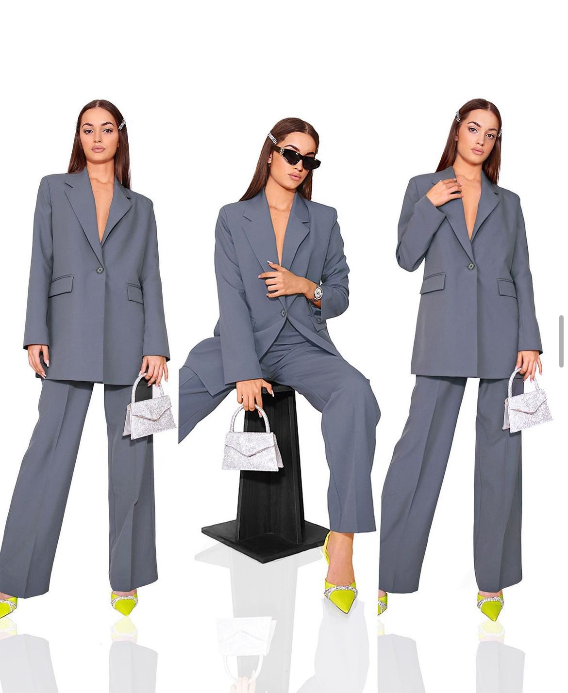 BLAZER CHIC BI-STRETCH FABRIC DARK GREY