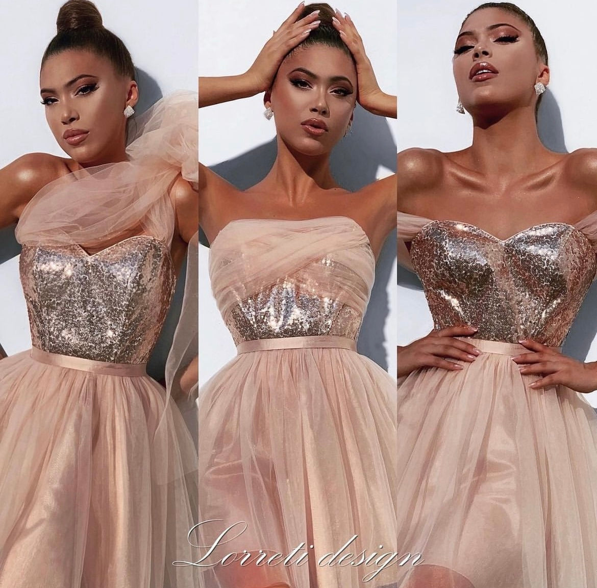 МИНИ СЕТ ТОП С ПОЛА BALLERINA ПАЙЕТИ ТЮЛ РОЗОВО ЗЛАТО