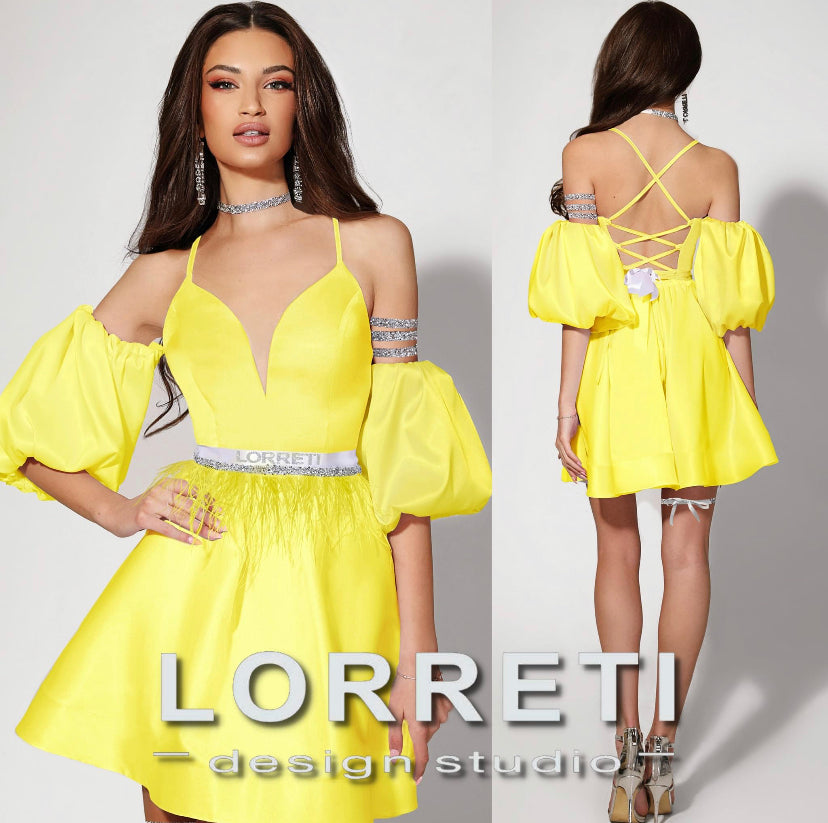 MINI SKIRT AND CROP TOP SET ALLY SATIN YELLOW
