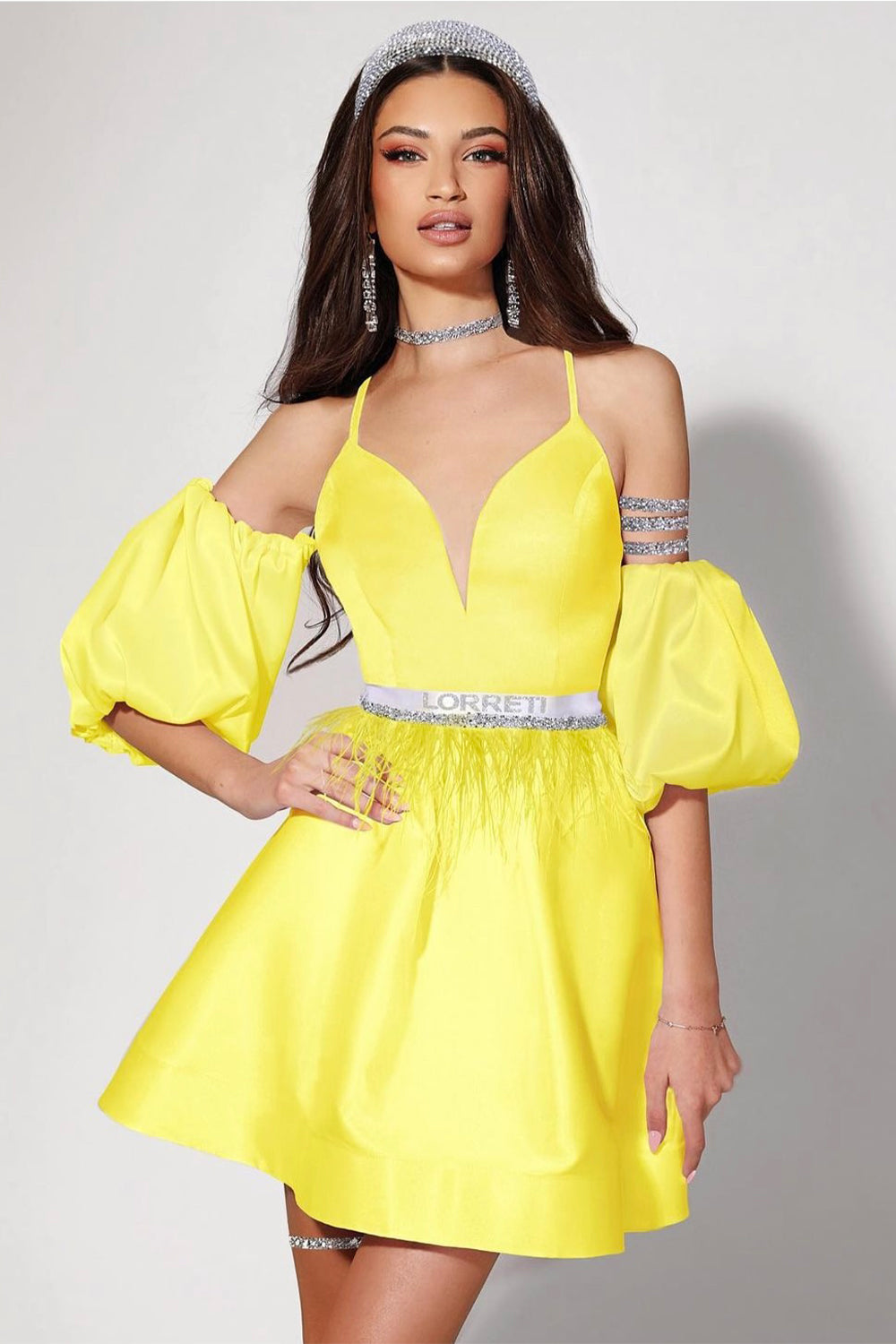 MINI SKIRT AND CROP TOP SET ALLY SATIN YELLOW