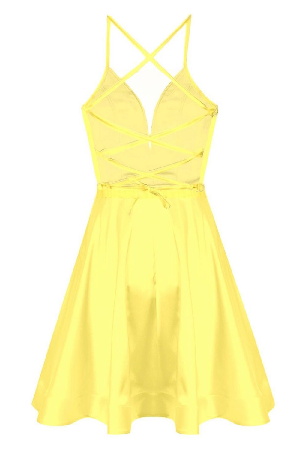 MINI SKIRT AND CROP TOP SET ALLY SATIN YELLOW