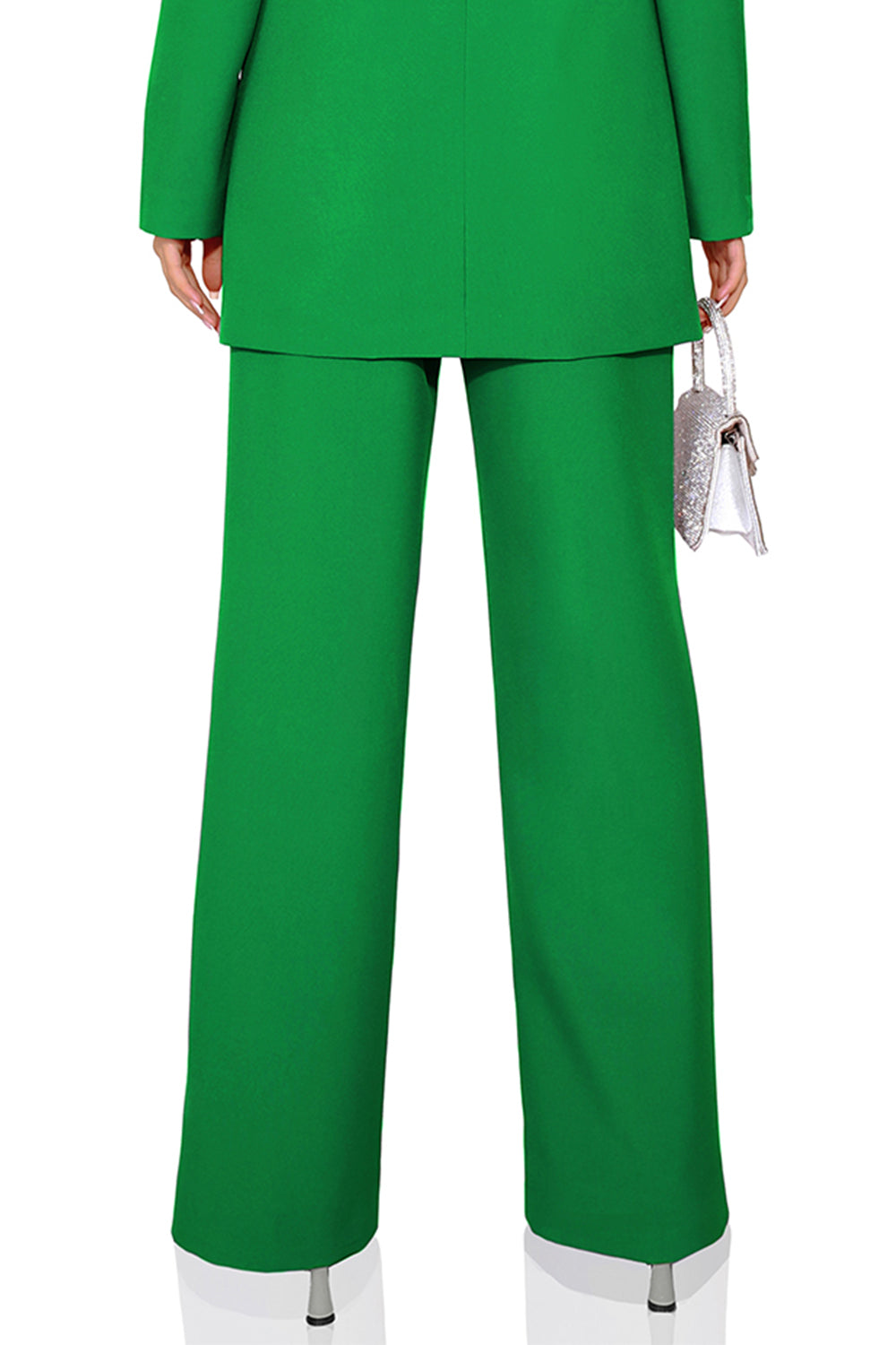 MAXI BLAZER AND PANTS SET 2 PARTS BOSSY BI-STRETCH FABRIC GREEN
