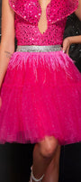 MINI SKIRT BARBIE GLITTER TULLE HOT PINK