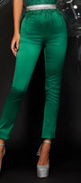 МAXI SET TOP CON GONNA GRACELYN PIZZO GLITTERATO RASO VERDE SCURO