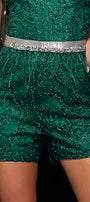 MINI PANTS GLITTER LACE DARK GREEN