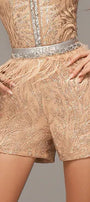 MINI PANTS GLITTER LACE GOLDEN